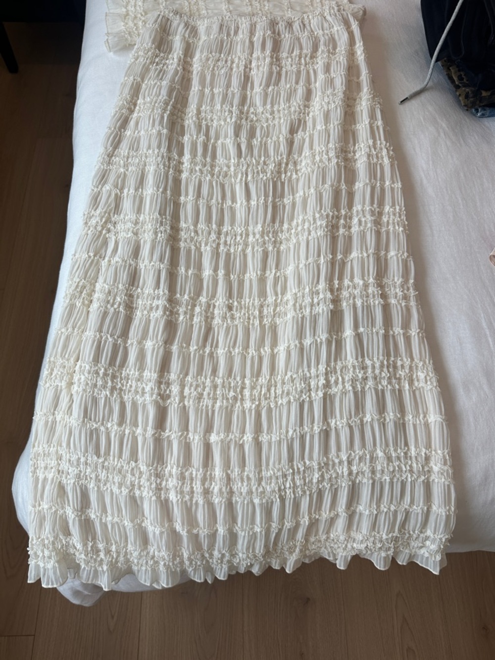 Commense Ivory Two-Piece Smocked Top and Maxi Skirt Set - Picture 6 of 6